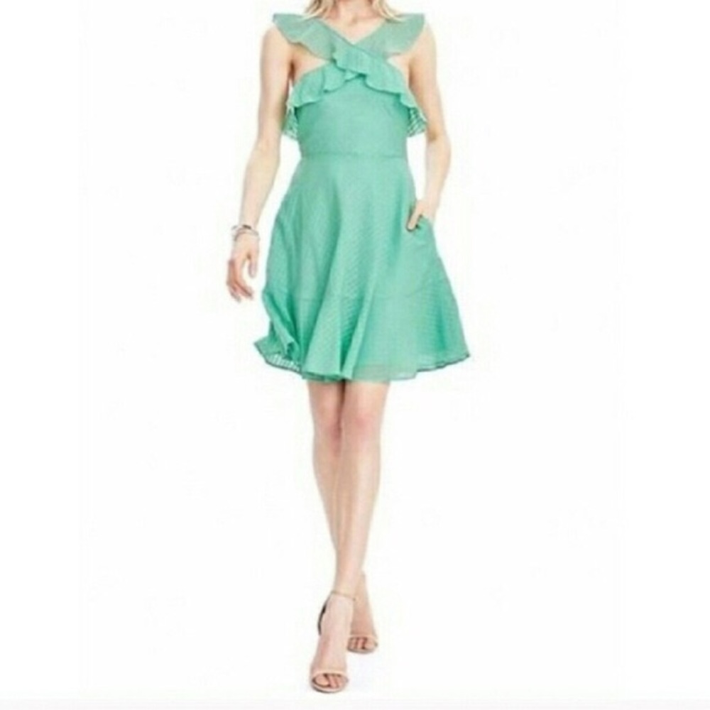 NWOT Banana Republic Green Criss Cross Dress 6